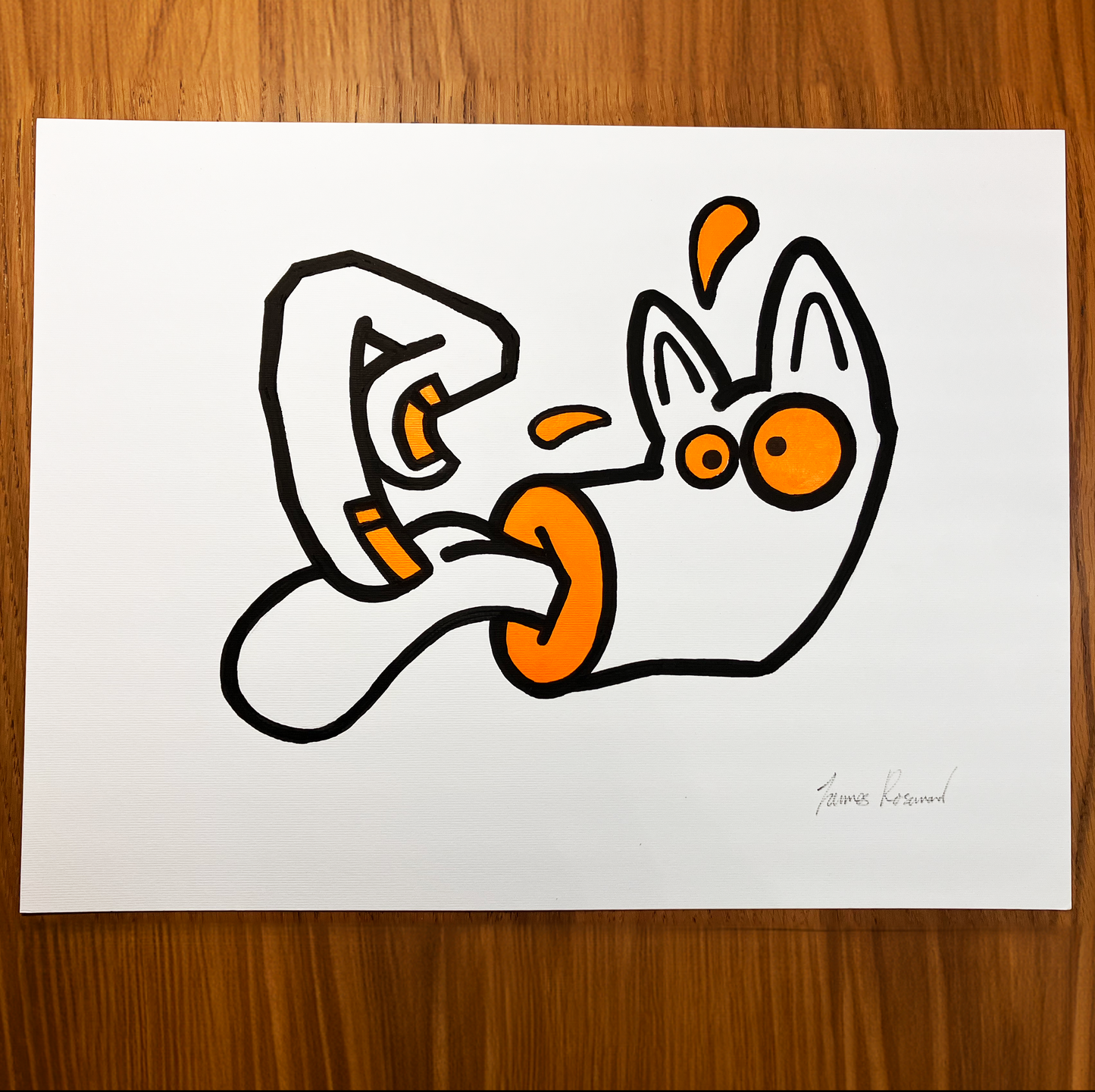 Tongue Poke Horse Artwork. Orange