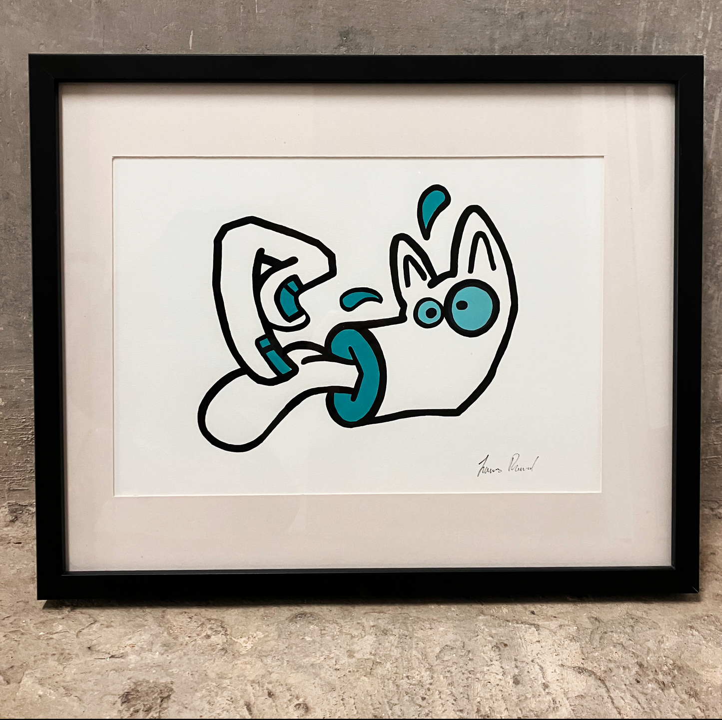 Tongue Poke Horse Artwork. Turquoise