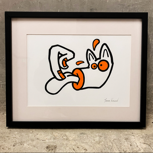 Tongue Poke Horse Artwork. Orange