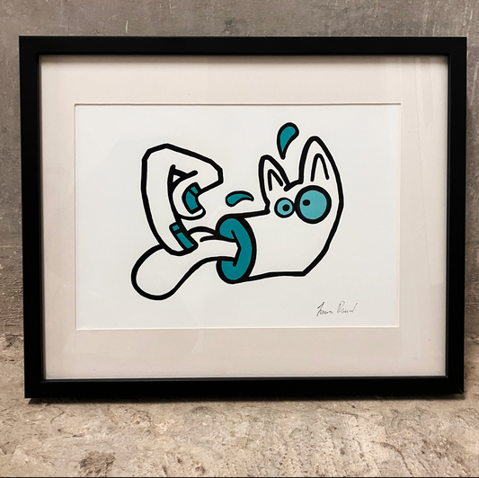 Tongue Poke Horse Artwork. Turquoise